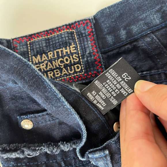 Marithe Francois Girbaud Womens Jeans Size 29 Boot Leg Frayed Pockets Creased - Picture 10 of 12